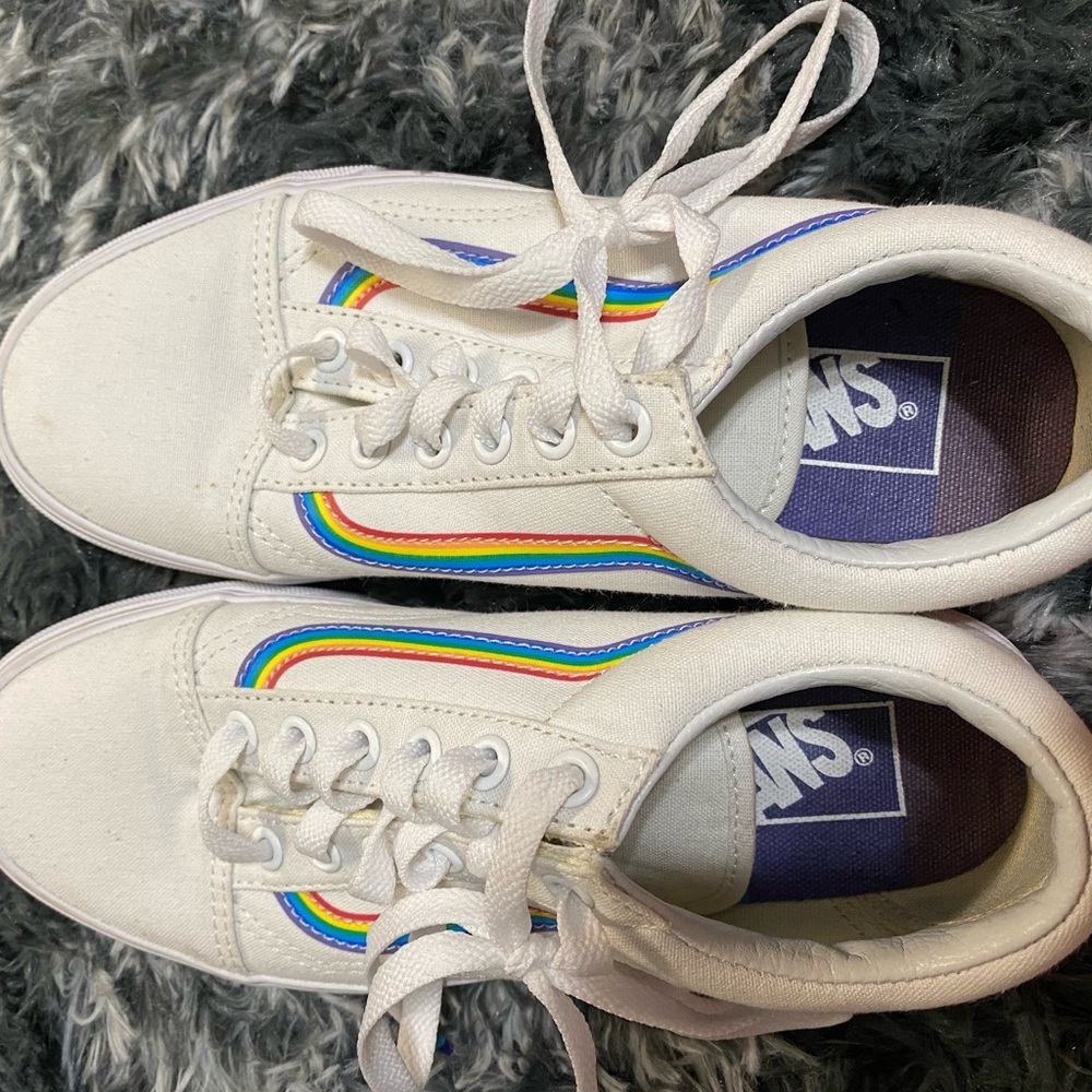 White Rainbow Vans